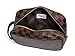 Daisy Rose Luxury Checkered Make Up Bag | PU Vegan Leather Cosmetic toiletry Travel bag (Brown)