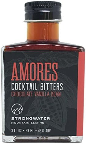Strongwater | Amores Cocktail Bitters - Chocolate Vanilla Bean (3oz) | Great for Pairing with Bourbon, Whiskey, Vodka, Tequila, Champagne, Teas, Desserts & More