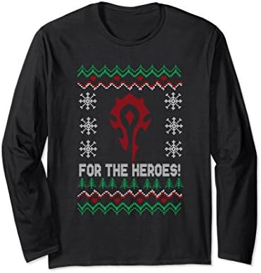 Unisex For the heroes long sleeve shirt sylvanas windrunner wow tee 2XL Black