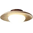 Mid Century Decoration Modern Semi Flush Mount Ceiling Light White Rolling Plastic Light Fixture Nordic Natural Stone Marble Vintage Farmhouse Hallway Ceiling Light for Kitchen Balcony Bathroom