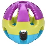 Dog Cat Rabbit Colorful Plastic Pet Toy Ball with Bell