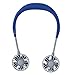 SPICE OF LIFE Hands-Free Portable Neckband W Fan - 5 Blade Dual Fans, 2000mAh USB Rechargeable Battery, 3 Speed Settings, Plastic Material - Navy