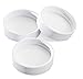 BearCreekMall (Pack of 6) 16 Oz. Clear Plastic PET Round Wide-mouth Jars with White Caps