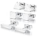 SPINEX 3 Pairs 14k Gold Plated Silver Stud Earring Set Bar Square Triangle Pierced Earrings for Men Women (Silver)
