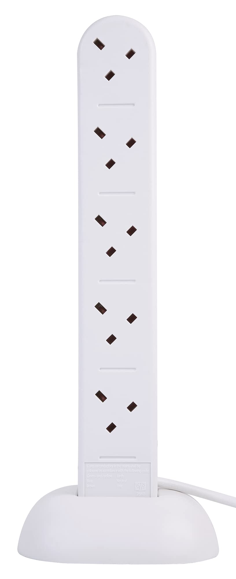 pro elec 2810 10 Gang Extension Tower with 2m Cable , white