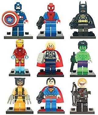 Sbolang 9 x Super Heroes Minifigures Mini Figs Avengers Comic Book Child Toy Figures