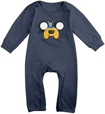 Cotton Baby Child Long Sleeve Onesies Toddler Bodysuit Navy Adventure Time Cartoon Baby Onesies
