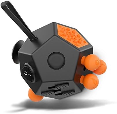 Pybrainpower 12 Sides Fidget Cube Toys are Typically Intended to Help Students with Autism or ADHD Focus Better, Relieves Stress and Anxiety for Children and Adults (black-Red)