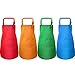 Yaomiao 4 Pieces Kids Apron with Pocket Children Adjustable Chef Apron for Cooking Baking Painting (Green, Orange, Red, Blue,M for 7-13 Age)