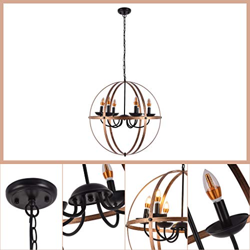 Beyonds Rustic Brass Chandelier Pendant Lighting - 2019 6 - Light E26 Industrial Vintage Style Simple Wrought Iron Chandelier Creative Loft Hanging Ceiling Lamp for Indoor Bar