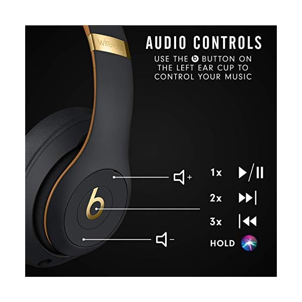 Beats-Studio3-Wireless-Noise-Cancelling-Over-Ear-Headphones-Apple-W1-Headphone-Chip-Class-1-Bluetooth-Active-Noise-Cancelling-22-Hours-Of-Listening-Time-Built-in-Microphone-Midnight-Black Beats Studio3 Wireless Noise Cancelling Over-Ear Headphones - Apple W1 Headphone Chip, Class 1 Bluetooth, Active Noise…