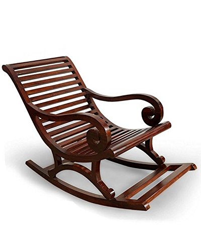 NA ENTERPRISESS Solid Sheesham Wood Stylish Rocking Chair/Adult Chair/Relax Chair for Living Room/Garden & Outdoor (Brown)