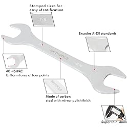 BILITOOLS Super Thin Open End Wrench Set, 9 Piece