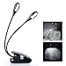 Clip on Book Light,　IREALIST Rechargeable Reading Light with Flexible Arms Dimmable Clip on Desk Light USB Cable Included Perfect for Bookworms, Reading in Bed, Music Stand