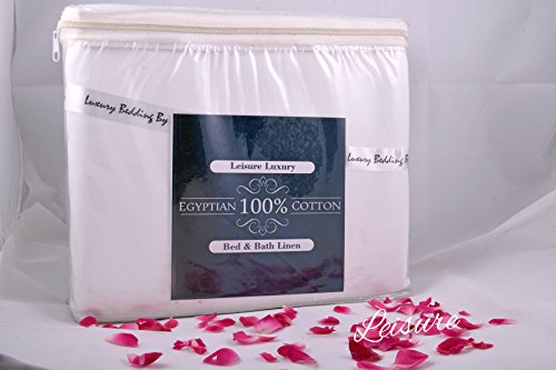 leisure Luxury Hotel Collection 100% Egyptiancotton Sateen Finished 1000 Thread Count Queen 4Pcs Sheet Set Extra Deep Pocket 15 Inches White Solid-Queen Size Sheet set