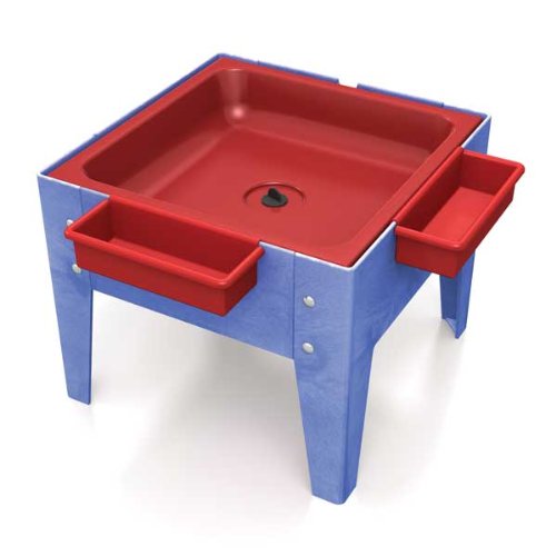 ChildBrite Red/Blue 18 Inch Toddler Mite Sensory/Manipulative Table with Drain