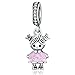 MICHIKO Pink Enamel Charm Bracelets for Girls Apply To Pandora Necklaces Jewelry Birthday Gifts
