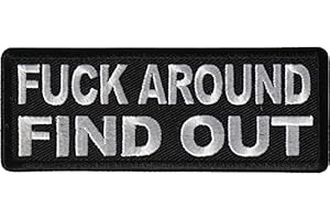 CRAZY NOVELTY GUY Patch, Embroidered Rectangular Patch (Iron-On or Sew-On), Fuck Around and Find Out, 4" x 1.5"