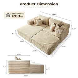 ovios 81" Oversized Sectional Double Lounge Chaise