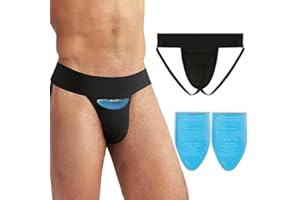 SAVOVUX Vasectomy Jockstrap Underware,With 2 Flexible Ice Packs,Athletic Jock Strap For Testicular Support and Pain Relief