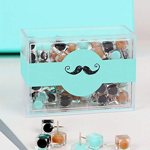 MultiBey Green Series Square Thumbtacks Decorative Thumb Tacks and Pushpins for Memo Board or Cork Board, Box of 80pcs