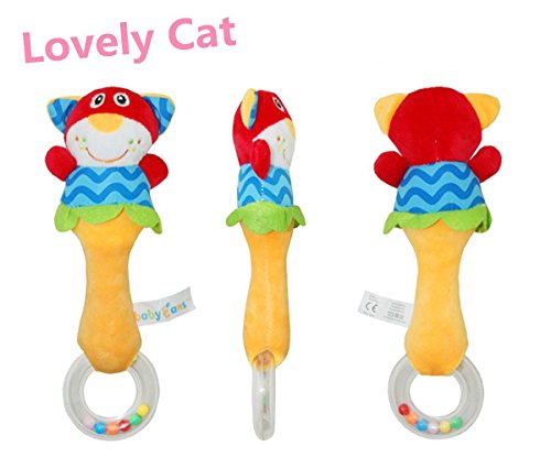 image for BBI IB Baby Animals Rattle Shaker 4 Packs Soft Plush Rattle Toys Handb