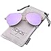 SojoS Classic Aviator Metal Frame Mirror Lens Sunglasses with Spring Hinges SJ1030