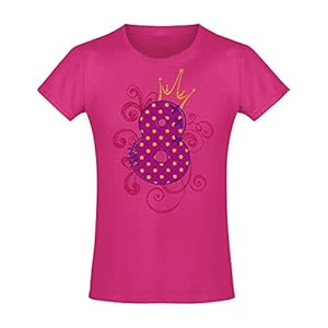 Meisjes verjaardag T-shirt: 8 jaar met kroon – acht acht acht verjaardag kind – idee – prinses prinses – glitter roze…