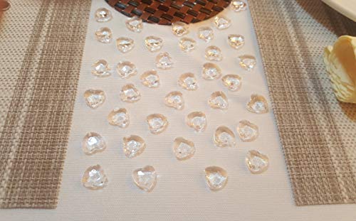AiFanS Acrylic Heart Gems For Table Scatter Or Table Confetti,12mm Clear(Pack of 500Pcs)