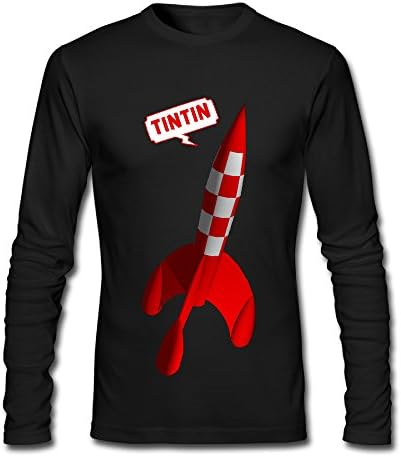 Tintin Shop562 Man's Long Sleeve Slim Fit Tintin T Shirt Cheap Brand New Graphic