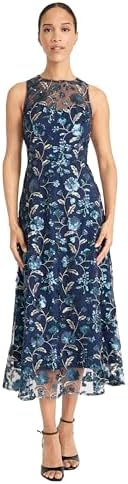 Amazon.com: Dress the Population Women's Blair Plunging Fit and Flare Midi Dress  Dress, Navy/Nude, XXS : Clothing, Shoes & Jewelry