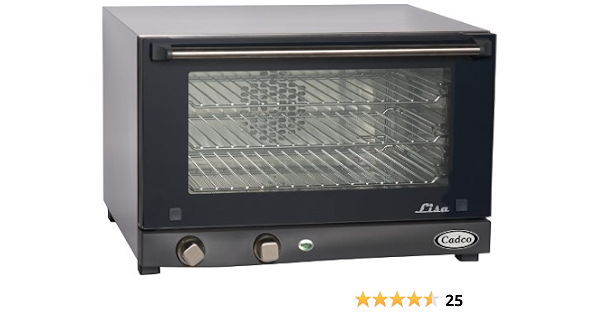 Amazon.com: Cadco OV-013 Horno de convección compacto de tamaño medio con  controles manuales, 120 voltios/1450 vatios, inoxidable/negro : Hogar y  Cocina