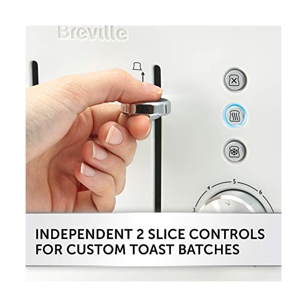 Breville VTT687 High Gloss Toaster, 4 Slice, with Variable Browning and High Lift, White