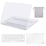 Mosiso MacBook Pro 15 Case 2017 & 2016 Release A1707, Plastic Hard Shell with Keyboard Cover with Screen Protector with Storage Bag for Newest MacBook Pro 15 Inch with Touch Bar, Crystal Clear