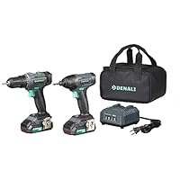 Amazon Brand - Denali by SKIL 20V Cordless Drill and Impact Driver Combo with 2 x 2.0Ah Lithium Batteries, 2.4A Charger and Carry Bag, Blue