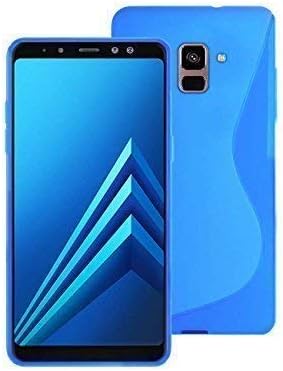 Mobile Phone Case Cover Compatible For Galaxy A8 2018 Silicone Gel S Line Ultra Thin Case Cover In Blue