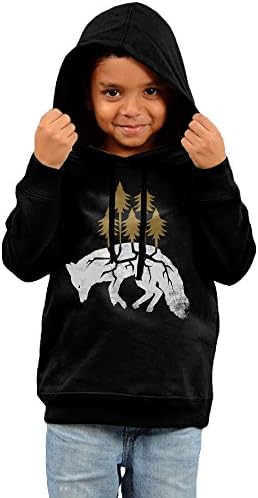 Dying Fox Little Boys&amp;Girls Unisex Black Long Sleeve Hoodie Outwear 2 Toddler