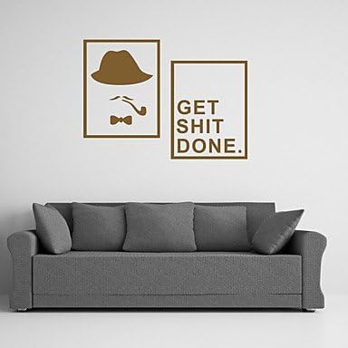 DIY Wall Stickers Wall Decals GET SHIT DONE PVC Wall Stickers 4030cmX2,Brown