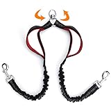 Pet Dog Double Leashes with Two Padded Handles - No Tangle Dog Leash Coupler, Comfortable Shock Absorbing Reflective Bungee Lead for Nighttime Safety, Dual Dog Training Leash for Medium & Large Dogs