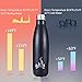 Insulated Water Bottle, 17 Oz Stainless Steel Double Wall Vacuum Sports Drink Bottles, Leak- proof and No Sweating Cola Shape Travel Bottles, Keeps Drinks Cold & Hot for 24 Hours (Black)