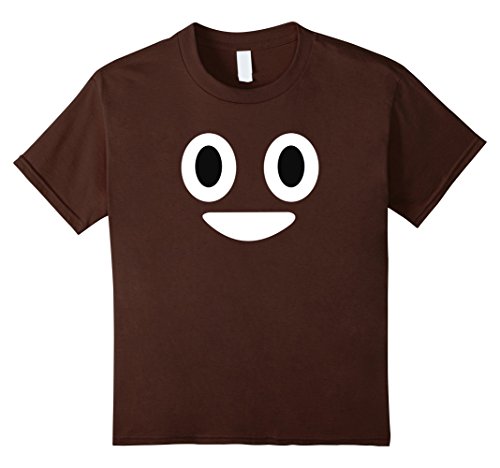Kids Poop Emoji Face T-Shirt Funny Halloween Emoji Costume Shirt 10 Brown