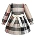 Yinggeli Little Baby Girls Long Sleeve Plaid Checked Princess Dress(Beige, 4-5 Years)