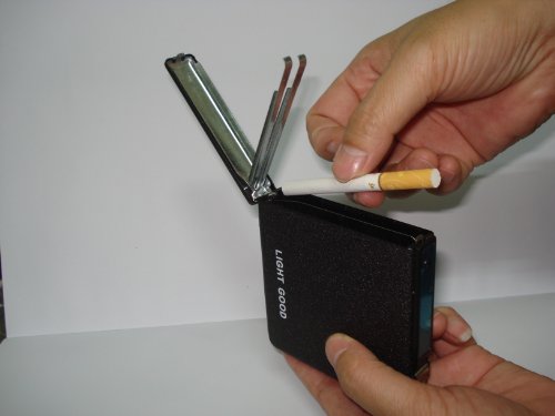 New 20 pack Automatic Loading Cigarette Case Dispenser With Built in Torch Lighter- FOR KING SIZE CIGARETTES (GD-1077 , FREE CAR sticky pad for Phone PDA MP3 MP4)