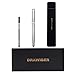 Rollerball Pens Set Fine Point for Men Black Gel Ink Classic Design Stainless Steel Micro 0.5mm with Pen Bag, 1 Extra Refill (Silver Barrel)