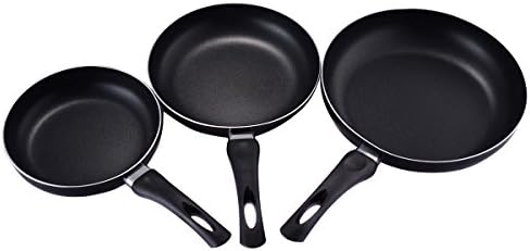 Cookware Set Black 3 PC Aluminum Nonstick Frying Pan 8 Inch, 9 1/2 Inch and 11 Inch