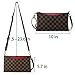 Small Checkered Crossbody Bag for Women Wristlet Clutch with Strap (Red)