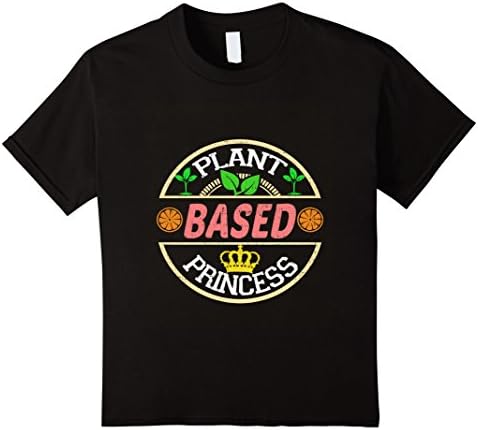 Kids Plant Based Princess T-Shirt Vegan Vegetarian Tee 8 Black