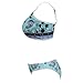 LaReine Bathing Suits Light Blue Bohemian Bikini Swimsuits for Women Two Piece - (US 8-10)M
