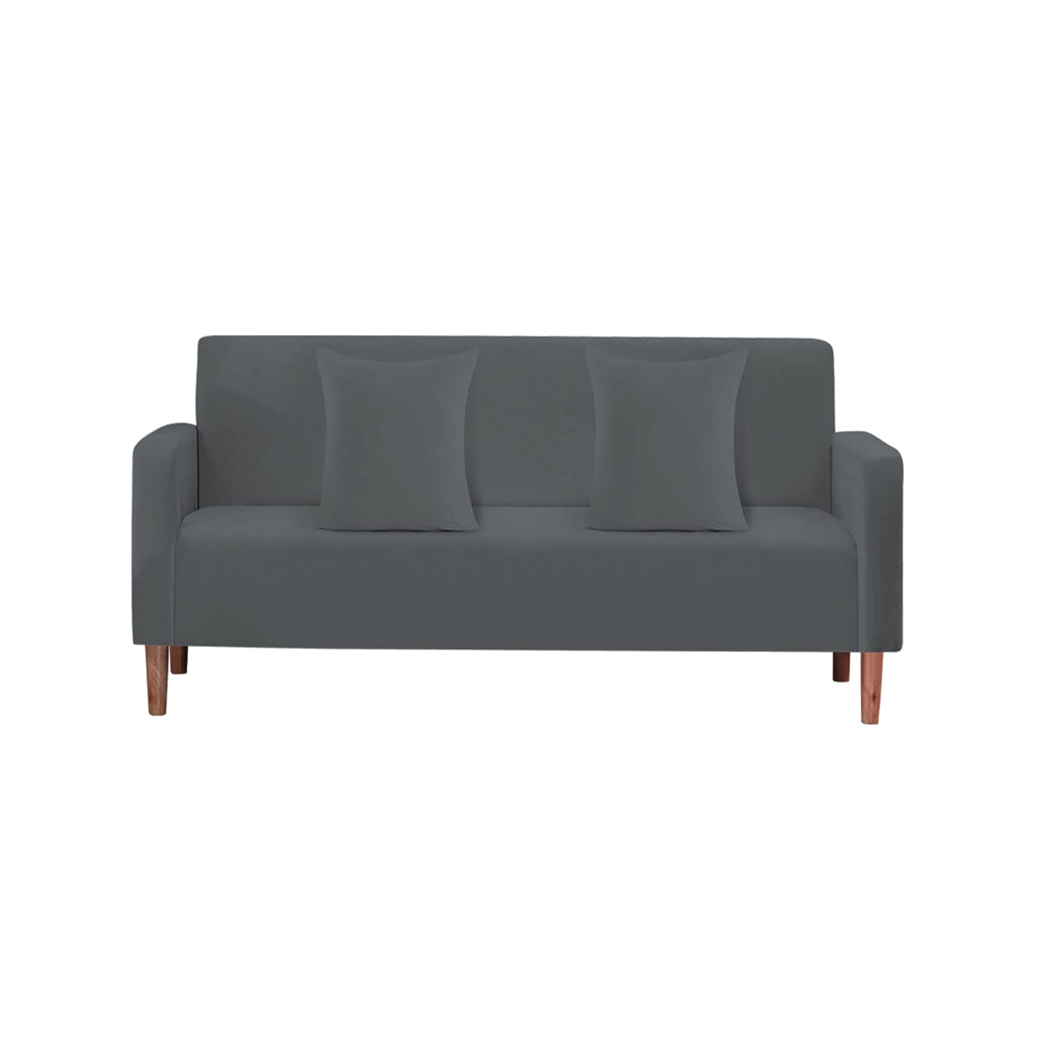 WedDecor Thick Velvet Sofa Cover 2 Seater Crushed Couch Slipcover, Super Stretch, Non-Slip Soft Plush Sofa Furniture Protector for Living Room, Machine Washable, Grey, (145 x 185cm)