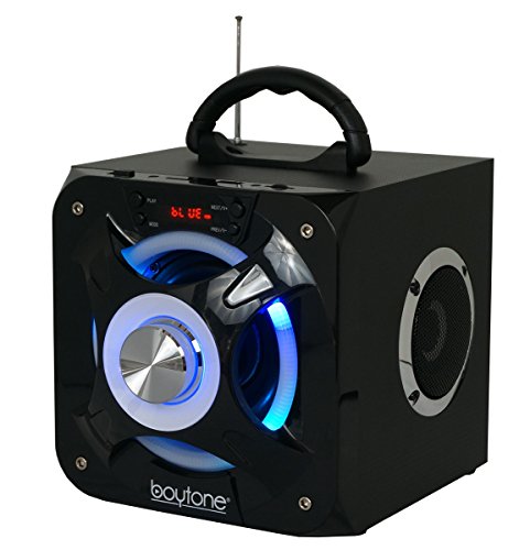 Boytone-BT-32D-Portable-Bluetooth-FM-Radio-Stereo-speaker-System-USB-Port-SD-card-Slot-MP3-AUX-ports-built-in-rechargeable-Battery-Flashing-DJ-Lights-Remote-control